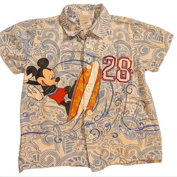 Disney vintage‎ Mickey mouse Hawaiian surf top size 5T Y2K - Picture 1 of 6